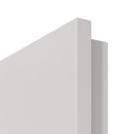 Detailansicht der Premiumkante von GARANT Wohnungseingangstür U12188SD Lichtgrau GHK08 mit Lichtausschnitt LA-5 bandseitig