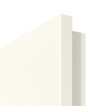 Detailansicht der Premiumkante von GARANT Wohnungseingangstür W980ST15 Platinweiß GHK08 mit Lichtausschnitt LA-5 bandseitig
