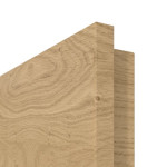 Detailansicht der Premiumkante von GARANT Wohnungseingangstür Quer Authentic Asteiche CePaL mit Lichtausschnitt LA-8
