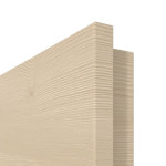 Detailansicht der Premiumkante von GARANT Schallschutztür Quer Authentic Sand CePaL mit Lichtausschnitt LA-5 bandseitig