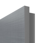 Detailansicht der eckigen Kante von LEBO Doppelflügeltür Cotton Like Hygge Grau ähnl. RAL 7037 Versio mit Lichtausschnitt LA 7 inkl. Zarge
