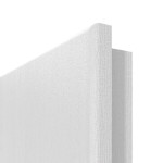Detailansicht der runden Kante von HÖRMANN Doppelflügeltür Pure 2 Eiche Weiß Duradecor DesignLine mit Lichtausschnitt quer mit bündiger Lisene Plain 79-7 mit Zarge
