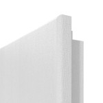 Detailansicht der runden Kante von HÖRMANN Doppelflügeltür Rail 1 Eiche Weiß Duradecor DesignLine mit Zarge