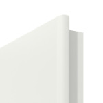 Detailansicht der Segmentkante von WESTAG Doppelflügeltür Sira Weiß ähnl. RAL 9003 Westalack Soft mit Lichtausschnitt LA-1 mittig inkl. Zarge