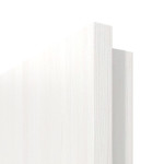 Detailansicht der eckigen Kante von HÖRMANN Doppelflügeltür Pure 2 Gebürstetes Weiß Duradecor DesignLine mit Lichtausschnitt quer mit bündiger Lisene Plain 80-7 mit Zarge