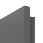 Detailansicht der eckigen Kante von HÖRMANN Doppelflügeltür Rail 2 Staubgrau RAL 7037 Duradecor DesignLine mit Zarge
