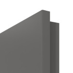 Detailansicht der runden Kante von Huga Innentür Hygge grau RAL 7037 Duradecor Basic mit Lichtausschnitt LA 7