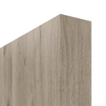 Detailansicht der stumpfen Kante von HÖRMANN Schiebetür Pure 2 Nordeiche Duradecor DesignLine mit Lichtausschnitt quer mit bündiger Lisene Steel 80-7