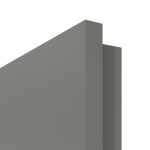 Detailansicht der eckigen Kante von GARANT Doppelflügeltür Aura 834 Matt Staubgrau 7037 G-TEC mit Lichtausschnitt LA-4 schlossseitig mit Zarge
