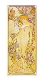 Alfons Mucha Reproduktion auf eigener Innentür Schwertlilie