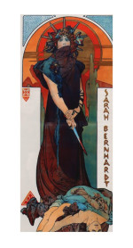 Alfons Mucha Reproduktion auf eigener Innentür Medea