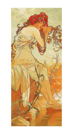 Alfons Mucha Reproduktion auf eigener Innentür Der Sommer