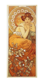 Alfons Mucha Reproduktion auf eigener Innentür Topas