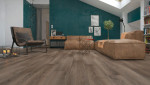 Ansicht Wohnbereich von Eiche dunkel strukturiert 1-Stab Living Laminat - Wiparquet