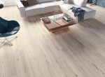 Milieubild Wohnbereich von Eiche gebuerstet grau strukturiert 1-Stab Living Laminat - Wiparquet