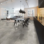 Milieubild Essbereich von Schiefer grau Steinstruktur Autentico Laminat - Wiparquet
