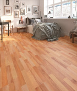 Milieubild Schlafzimmer von Buche strukturiert 3-Stab Fun Laminat - Wiparquet