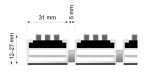 Technische Zeichnung von Aluprofilmatte KLASSIK Work B09 gelb - Entrada