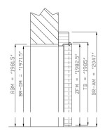 Technische Zeichnung von Blendrahmen Glatt Premium Weißlack RAL 9016 für Doppelflügeltüren