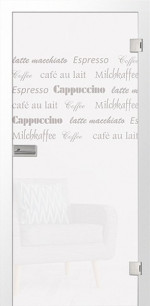 Bild von Cafe 1 Mattprint Glastür mit Motiv klar - Erkelenz