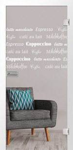 Bild von Cafe 1 Mattprint Glastür mit Motiv matt - Erkelenz