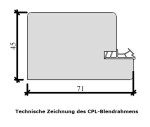 Technische Zeichnung des CPL-Blendrahmens in Uni weiß Perlstruktur RAL 9016