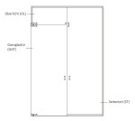 Skizze von Curves Motiv matt Ganzglastür mit festem Seitenteil und Oberlicht DORMA Mundus Variante 6 - Erkelenz