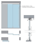 Skizze von Curves Motiv matt 2-flg. Glasschiebetür DORMA MUTO Teleskop Variante 1 - Erkelenz