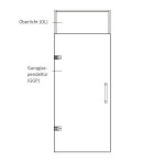 Skizze von Bergamo Motiv klar Glaspendeltür mit Oberlicht DORMA Tensor Variante 1 - Erkelenz