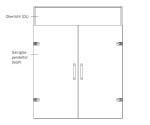 Skizze von Vollflächig matt 2-flg. Glaspendeltür mit Oberlicht DORMA Tensor Variante 2 - Erkelenz