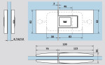 technische Zeichnung von Pendeltürband-Paar DORMA Tensor in Silber EV 1 für Ganzglasanlagen - Erkelenz