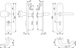 technische Zeichnung von Paris Aluminium Langschild Schutzbeschlag mit Zylinderabdeckung - HOPPE