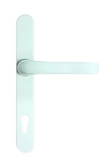 Bild von No. 63 Aluminium Weiß Langschild Schutzbeschlag für Haustüren - Interio