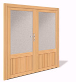 NET 1068-2 Holz Doppelflügel Nebeneingangstür mit Glasausschnitt - Interio