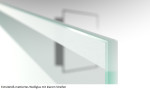 ExtraWeiß-mattiertes Weißglas mit klarem Streifen beispielhaft für Grano Mattierung Glastür mit Motiv klar - Erkelenz