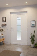 Höning Haustür Schüco Design ICE 1 AT75-ea RAL 9016 glatt-RAL 9016 glatt Stilwelt innen