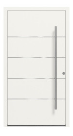 Kneer Haustür Alu AT72 1AF 203 RAL 9016-RAL 9016 Frontansicht außen