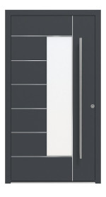 Kneer Haustür Alu AT72 1AF 206 RAL 7016-RAL 7016 Frontansicht außen