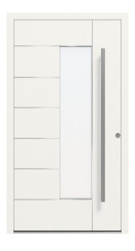 Kneer Haustür Alu AT72 1AF 206 RAL 9016-RAL 9016 Frontansicht außen