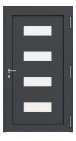Kneer Haustür Alu AT72 1AF 208 RAL 7016-RAL 7016 Frontansicht innen