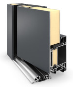 Kneer Haustür Alu AT72 1AF 208 RAL 7016-RAL 7016 Detail Querschnitt