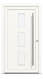 Kneer Haustür Kunststoff KF 404 S 108 RAL 9016-RAL 9016 Frontansicht außen