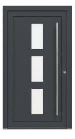 Kneer Haustür Kunststoff KF 404 S 108 RAL 7016-RAL 7016 Frontansicht außen