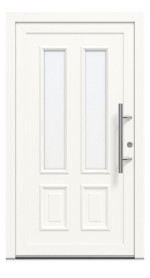 Kneer Haustür Kunststoff KF 404 S 122 RAL 9016-RAL 9016 Frontansicht außen