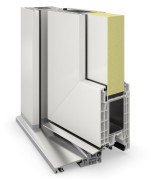 Kneer Haustür Kunststoff KF 404 S 122 RAL 9016-RAL 9016 Detail Querschnitt