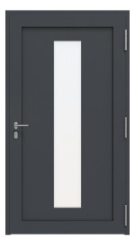 Kneer Haustür Alu AT72 1AF 701 RAL 7016-RAL 7016 Frontansicht innen
