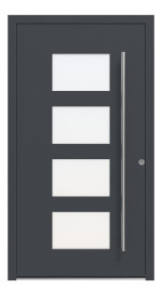 Kneer Haustür Alu AT72 1AF 702 RAL 7016-RAL 7016 Frontansicht außen