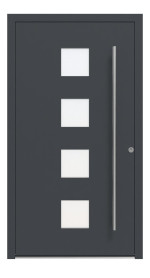 Kneer Haustür Alu AT72 1AF 706 RAL 7016-RAL 7016 Frontansicht außen