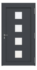 Kneer Haustür Alu AT72 1AF 706 RAL 7016-RAL 7016 Frontansicht innen