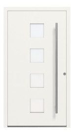 Kneer Haustür Alu AT72 1AF 706 RAL 9016-RAL 9016 Frontansicht außen